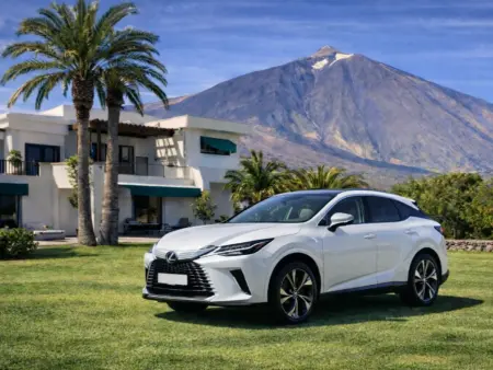 Lexus RX450h – White Panoramic - car rental in Tenerife